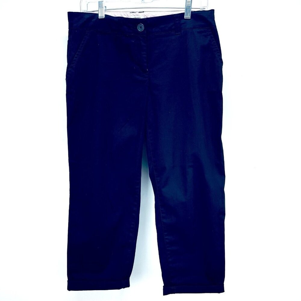 Crown & Ivy Pants Size 6 Women’s Classic Capri Black Flat Front